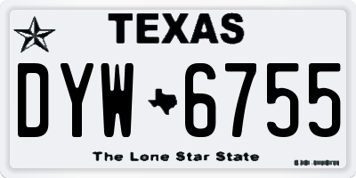 TX license plate DYW6755
