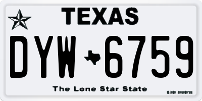 TX license plate DYW6759