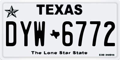 TX license plate DYW6772