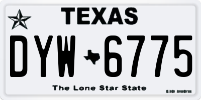 TX license plate DYW6775