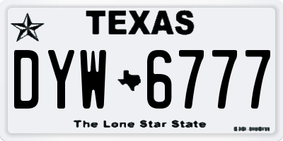 TX license plate DYW6777