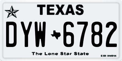 TX license plate DYW6782