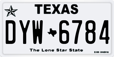TX license plate DYW6784