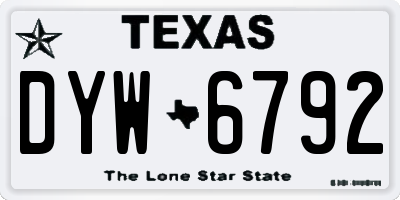 TX license plate DYW6792