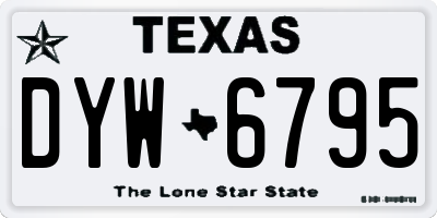 TX license plate DYW6795