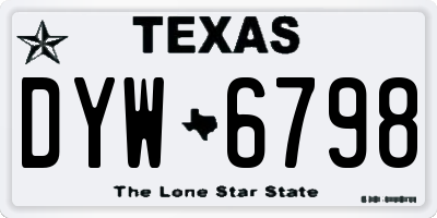TX license plate DYW6798