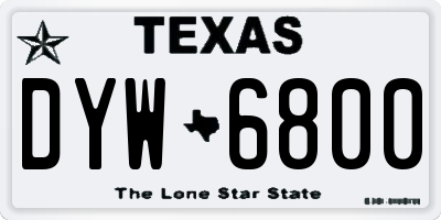 TX license plate DYW6800