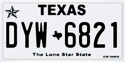 TX license plate DYW6821