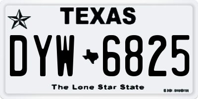 TX license plate DYW6825