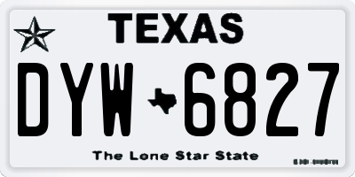 TX license plate DYW6827