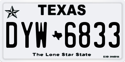 TX license plate DYW6833