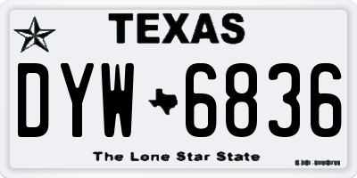 TX license plate DYW6836