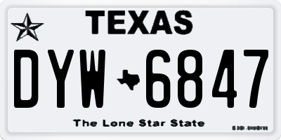 TX license plate DYW6847