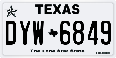 TX license plate DYW6849