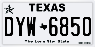 TX license plate DYW6850