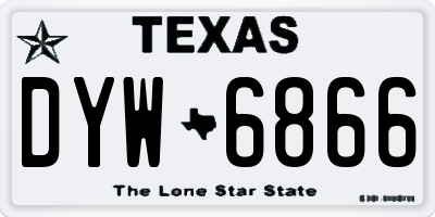 TX license plate DYW6866
