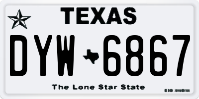 TX license plate DYW6867