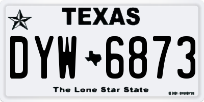 TX license plate DYW6873
