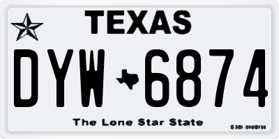 TX license plate DYW6874