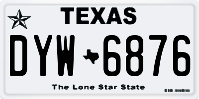 TX license plate DYW6876