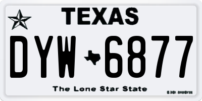 TX license plate DYW6877