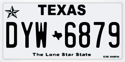 TX license plate DYW6879
