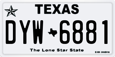 TX license plate DYW6881