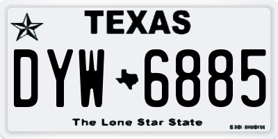 TX license plate DYW6885
