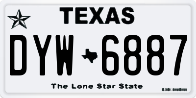 TX license plate DYW6887