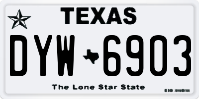 TX license plate DYW6903