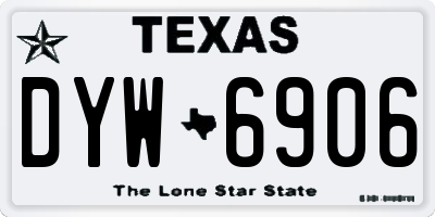 TX license plate DYW6906
