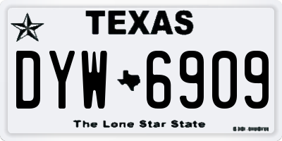 TX license plate DYW6909