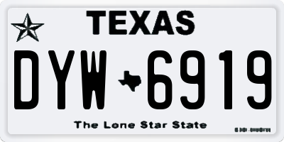 TX license plate DYW6919