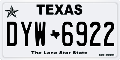 TX license plate DYW6922