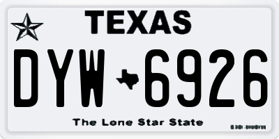 TX license plate DYW6926