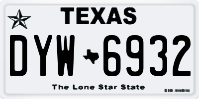 TX license plate DYW6932