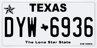 TX license plate DYW6936
