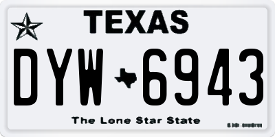 TX license plate DYW6943