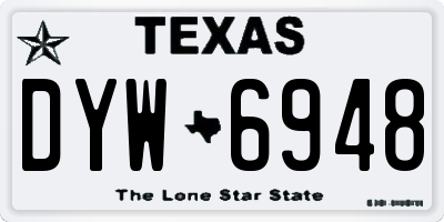TX license plate DYW6948