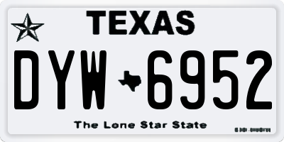TX license plate DYW6952