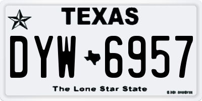 TX license plate DYW6957
