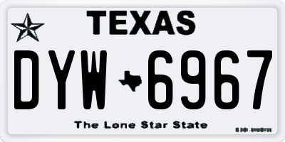 TX license plate DYW6967