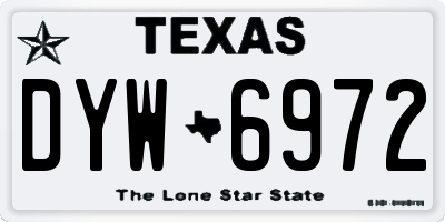 TX license plate DYW6972