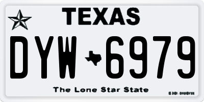 TX license plate DYW6979