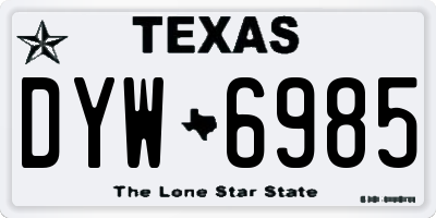 TX license plate DYW6985