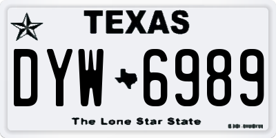 TX license plate DYW6989
