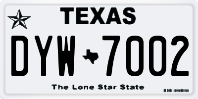 TX license plate DYW7002