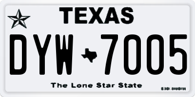 TX license plate DYW7005