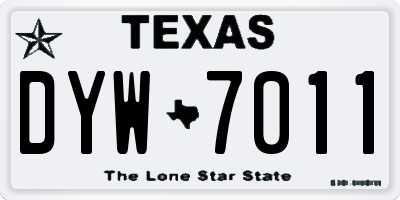 TX license plate DYW7011