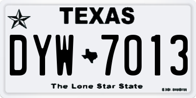 TX license plate DYW7013